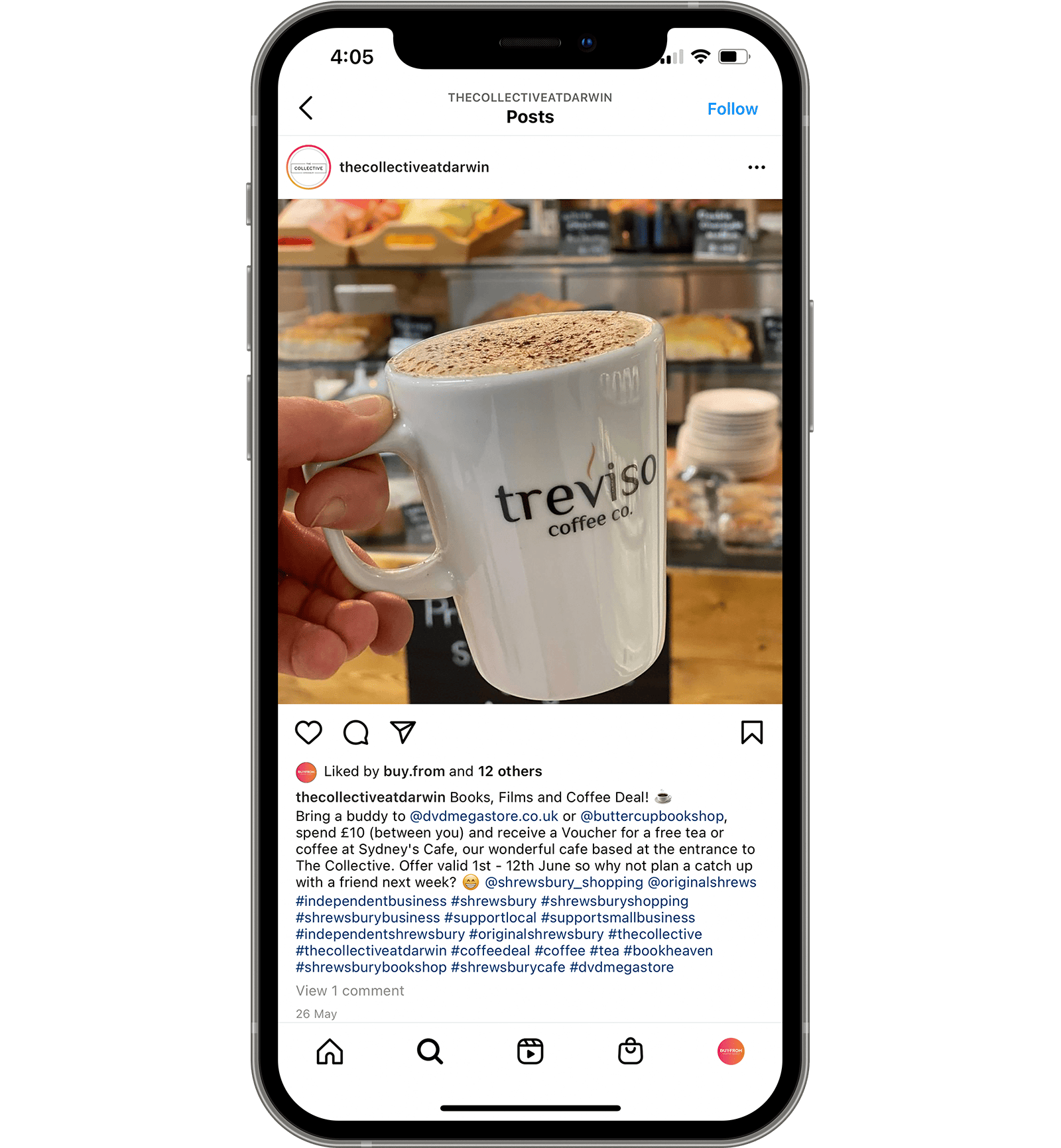 Social media promoting Sydneys Cafe in the Collective